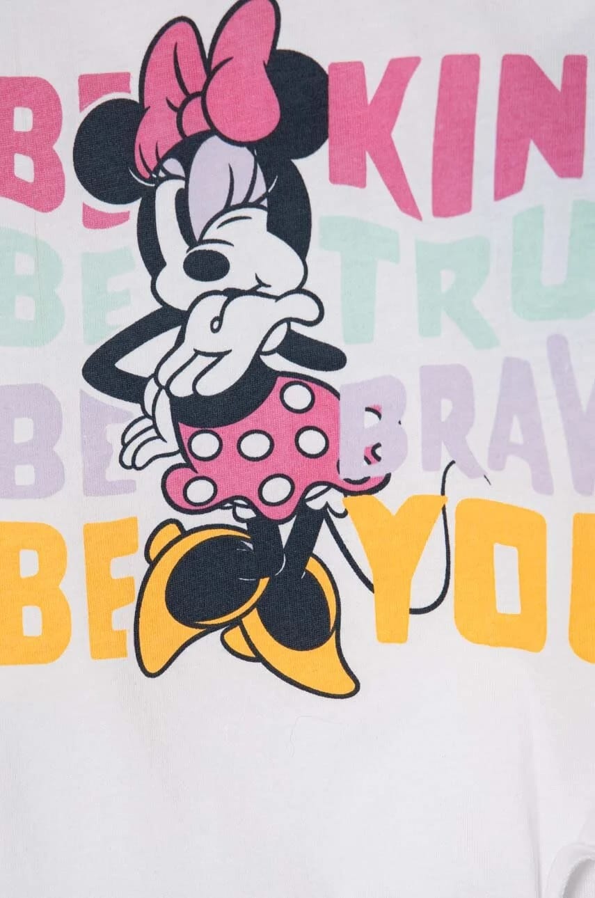 Детская хлопковая футболка x Disney белая для девочек - фото 3