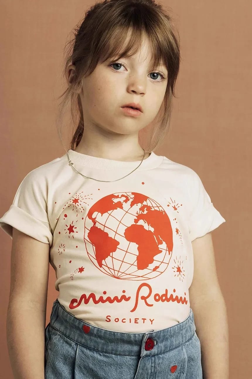 Детская хлопковая футболка Mini Rodini общество