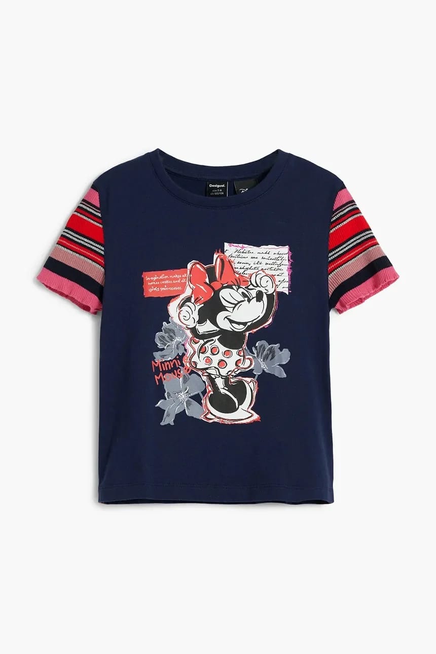 Детская хлопковая футболка x Disney военно-морской для девочек - фото 2