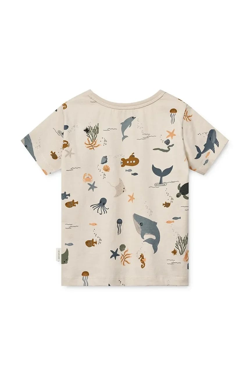Детская хлопковая футболка Apia Printed Shortsleeve T-shirt бежевая для мальчиков - фото 3