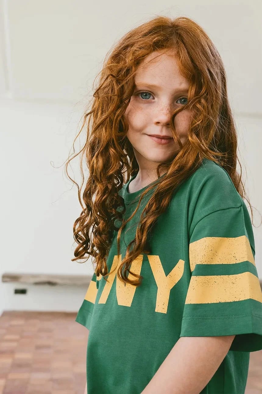 Детская хлопковая футболка STRIPES LOGO TEE зеленая для мальчиков