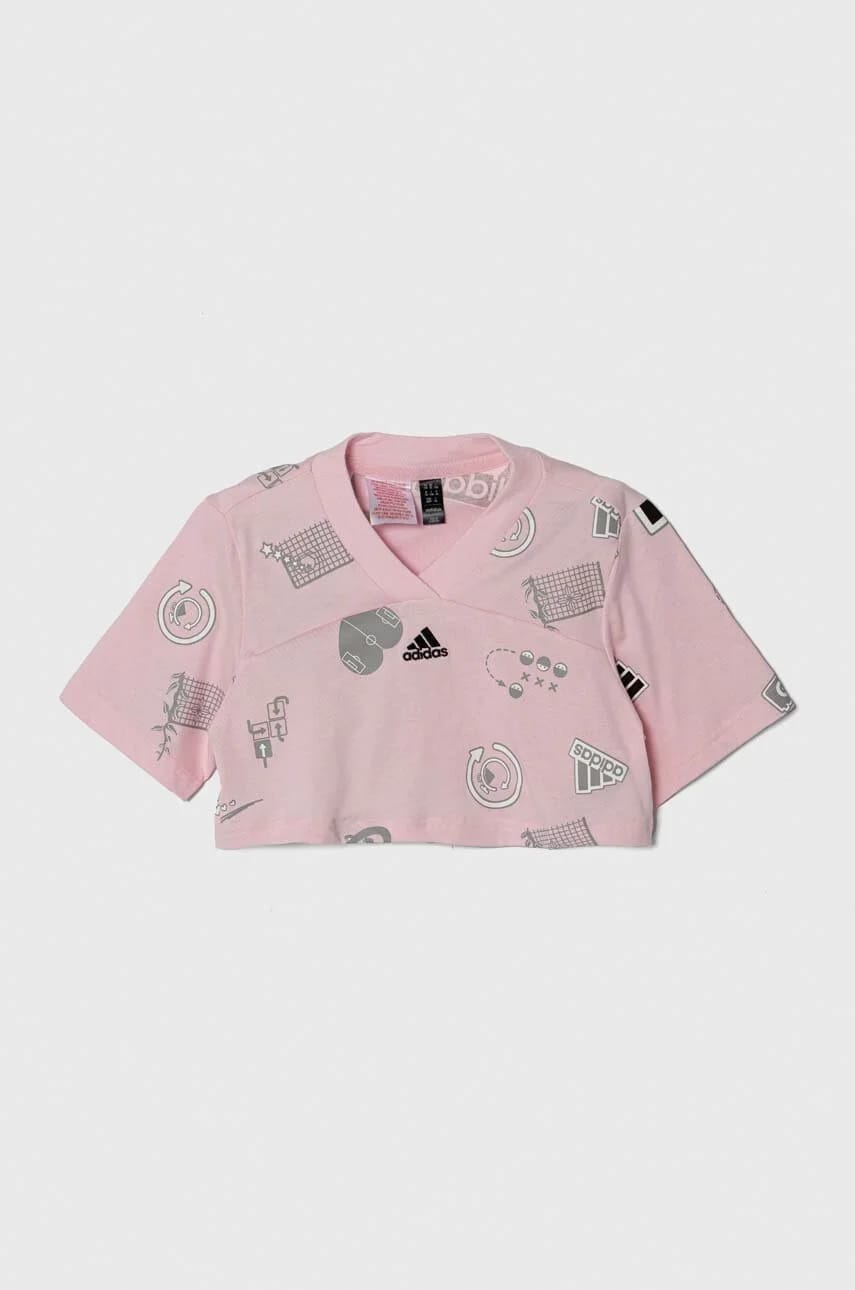 Детская хлопковая футболка розовая для девочек