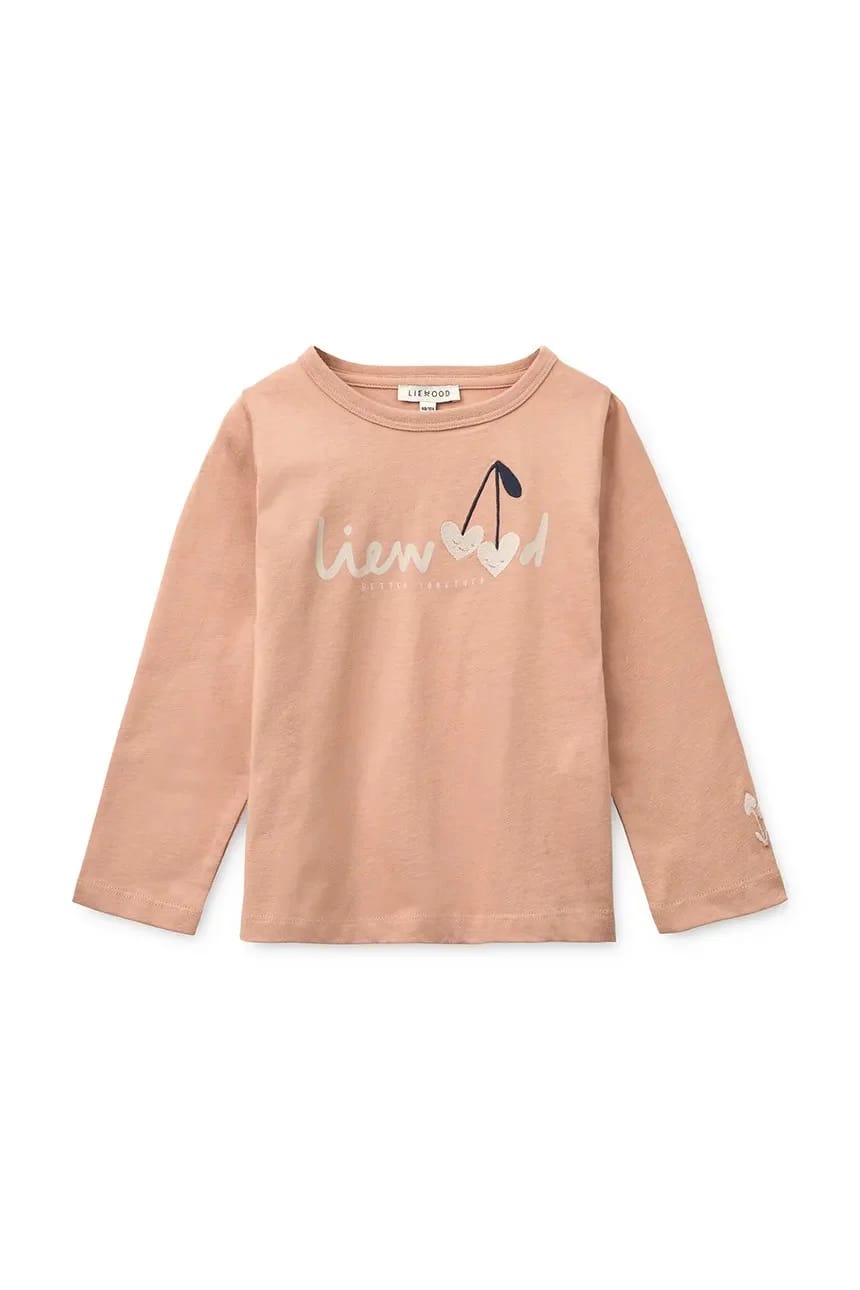 Детская хлопковая футболка с длинными рукавами Apia Placement Longsleeve розовая для девочек - фото 2