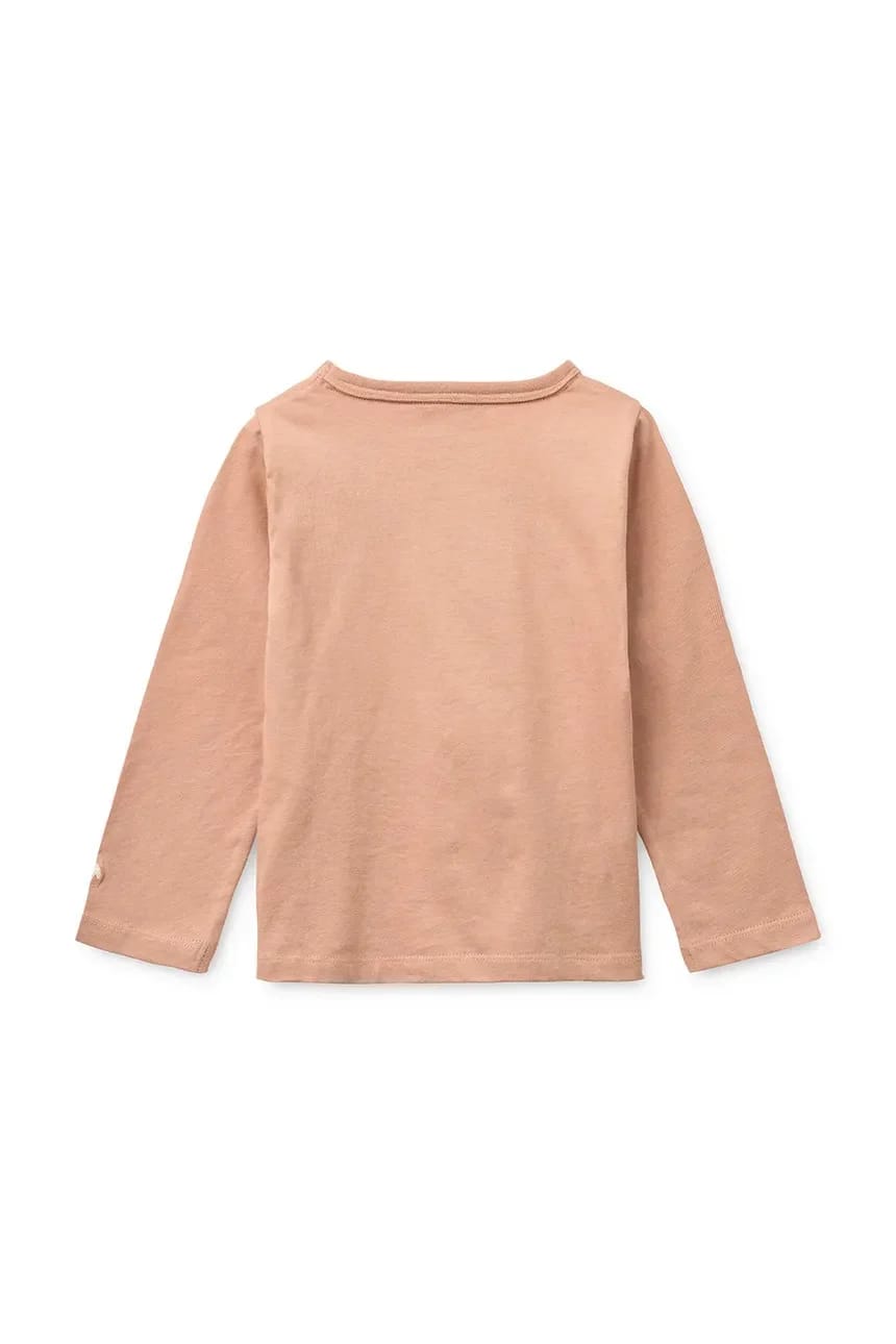 Детская хлопковая футболка с длинными рукавами Apia Placement Longsleeve розовая для девочек - фото 3