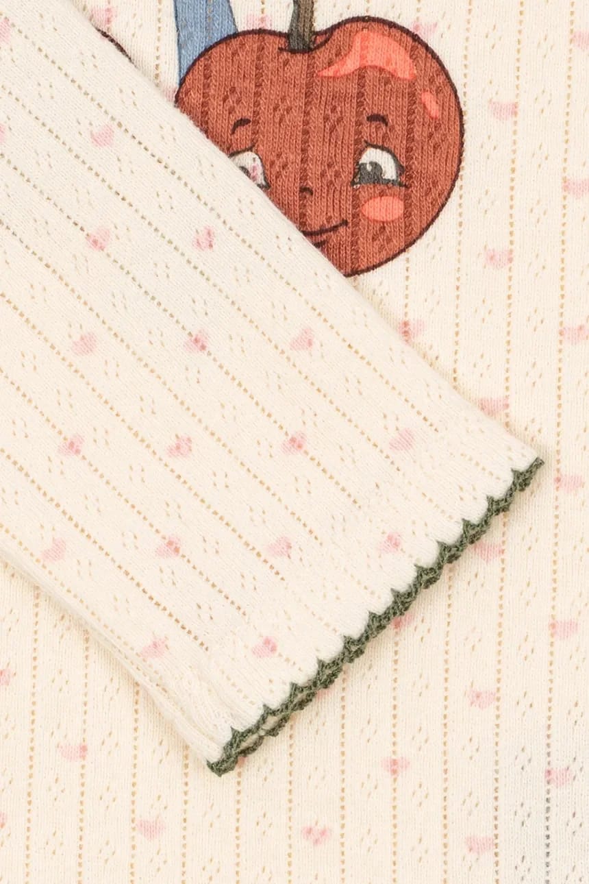 Детская хлопковая рубашка с длинными рукавами MINNIE BLOUSE GOTS бежевая для девочек - фото 4