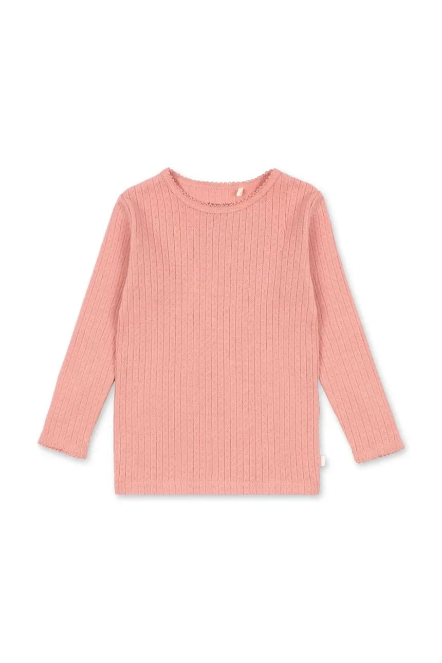 Детская хлопковая рубашка с длинными рукавами MINNIE BLOUSE GOTS розовая для девочек