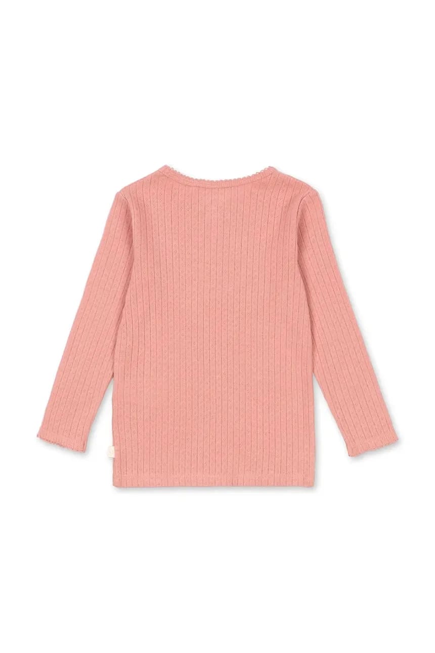 Детская хлопковая рубашка с длинными рукавами MINNIE BLOUSE GOTS розовая для девочек - фото 2