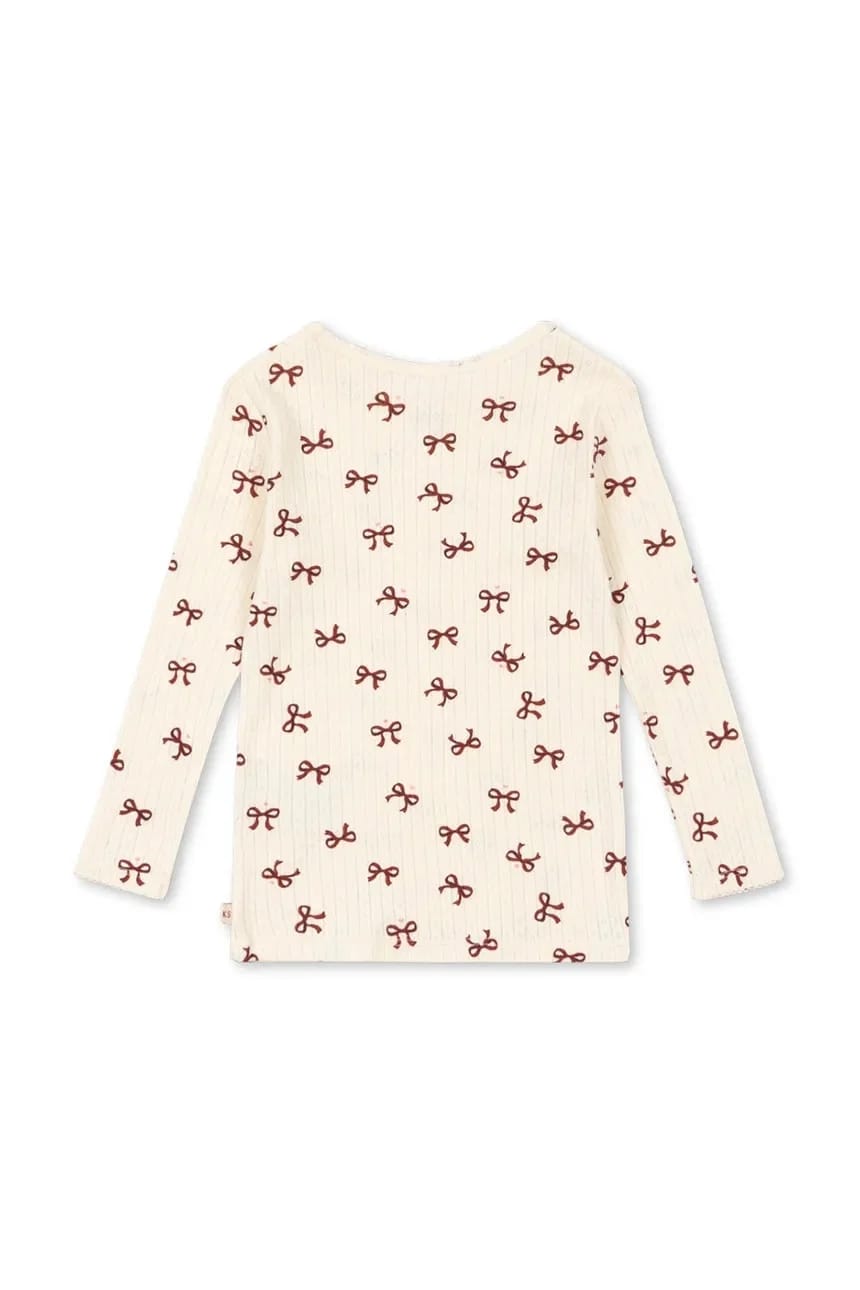 Детская хлопковая рубашка с длинными рукавами MINNIE BLOUSE GOTS бежевая для девочек - фото 2