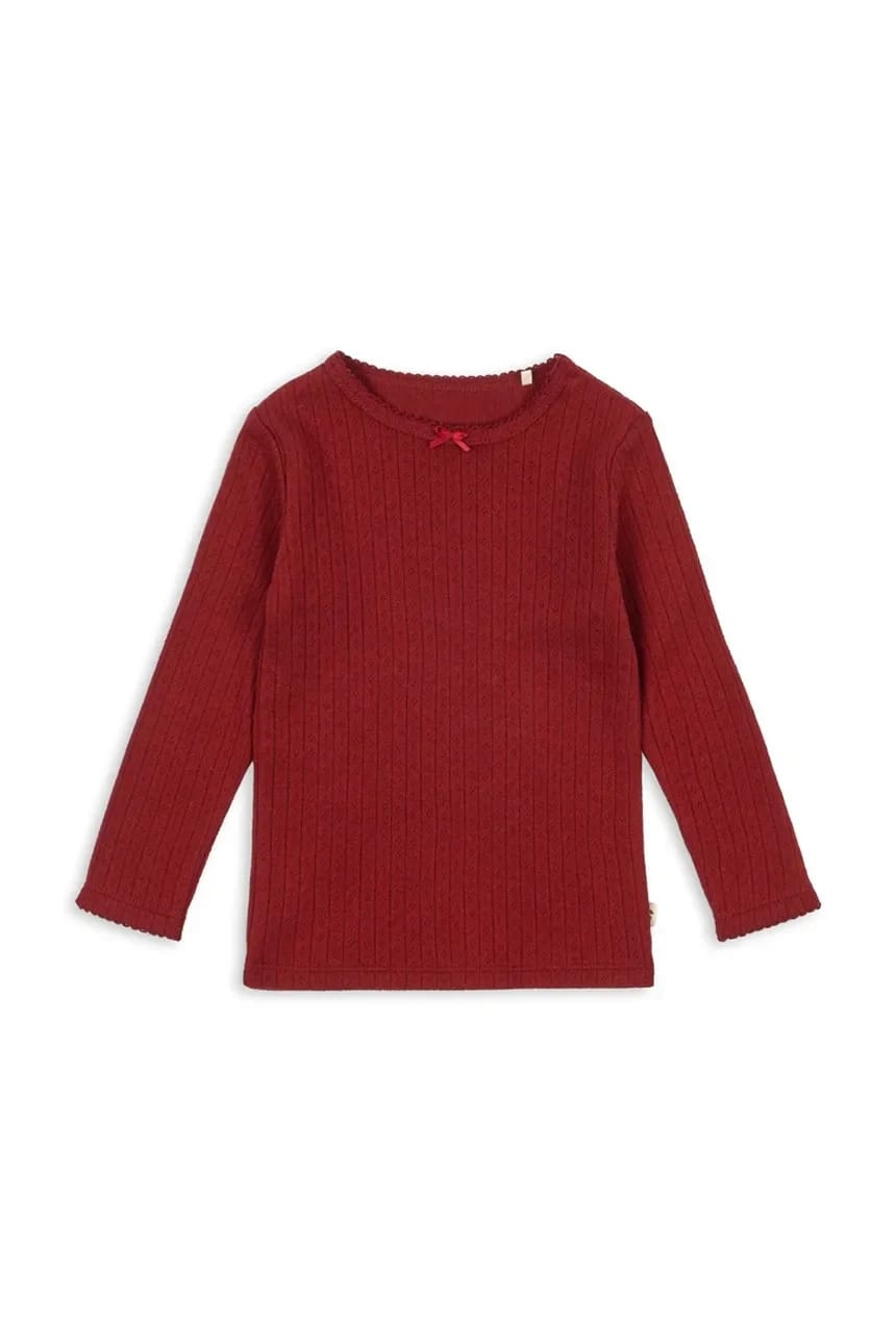 Детская хлопковая рубашка с длинными рукавами MINNIE BLOUSE GOTS красная для девочек