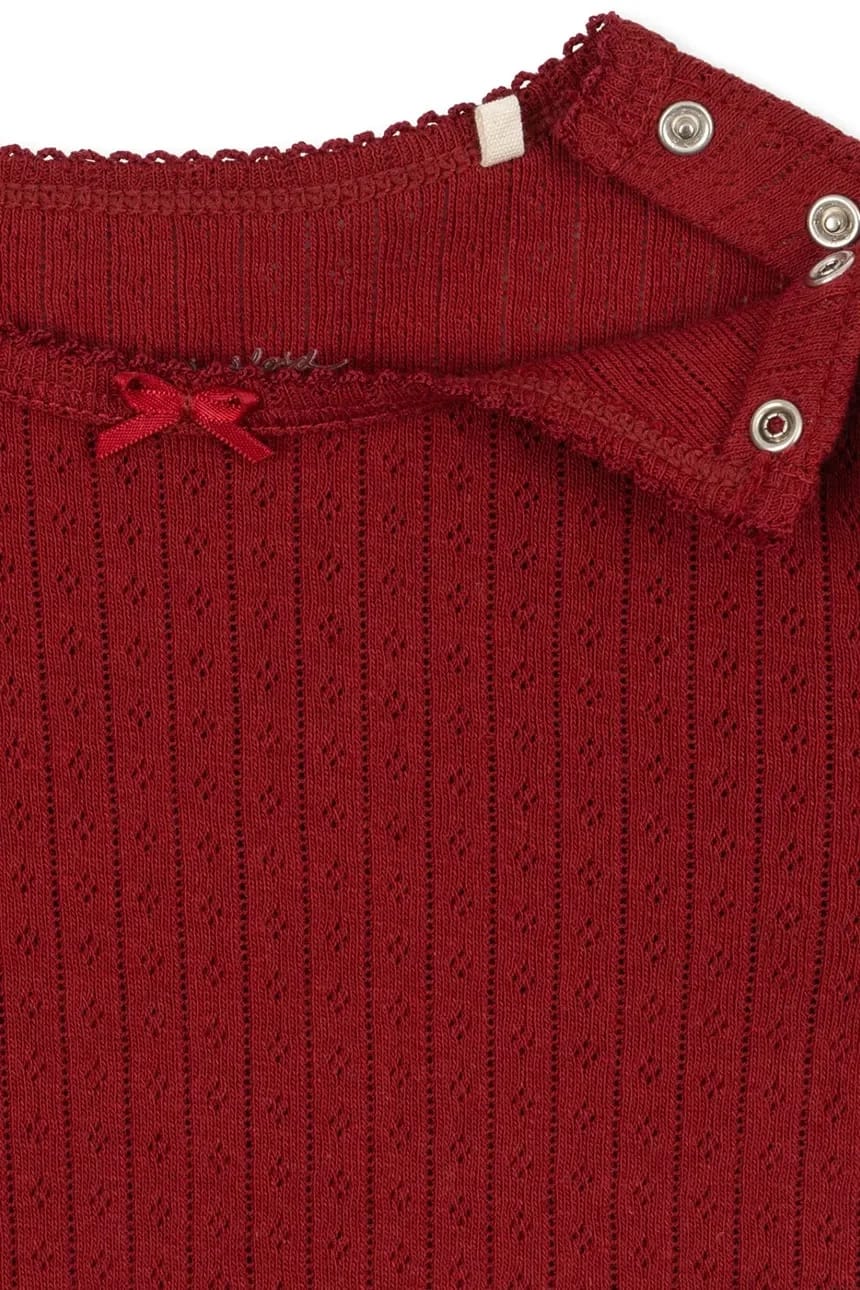 Детская хлопковая рубашка с длинными рукавами MINNIE BLOUSE GOTS красная для девочек - фото 3