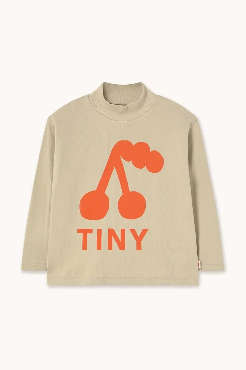 Детский хлопковый лонгслив CHERRY GRAPHIC RIB MOCKNECK
