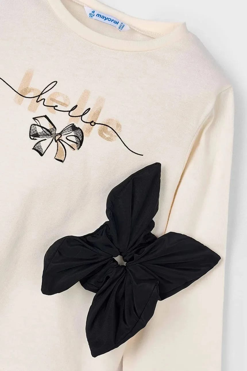 Хлопковая рубашка с длинным рукавом черная для девочек - фото 4