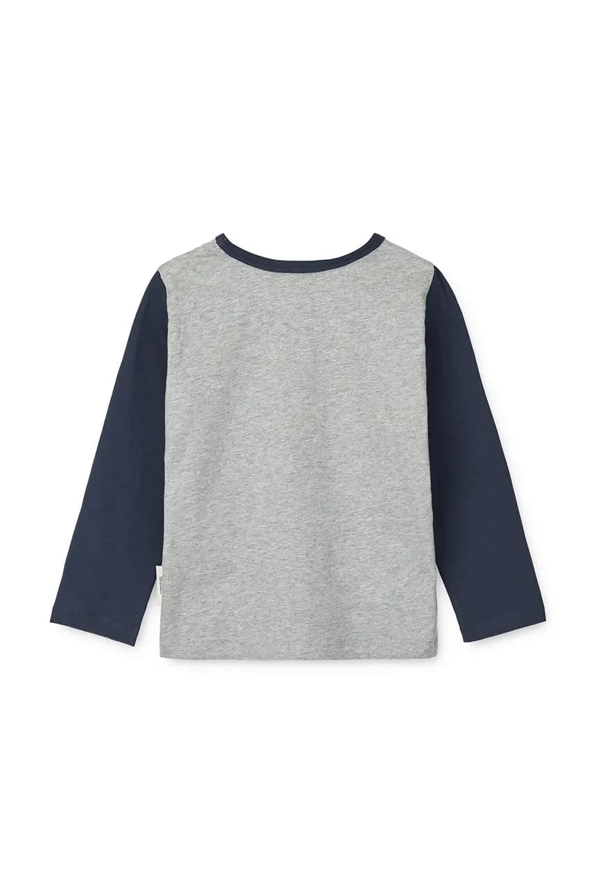 Детская хлопковая футболка с длинными рукавами Apia Placement Longsleeve серая для мальчиков - фото 3