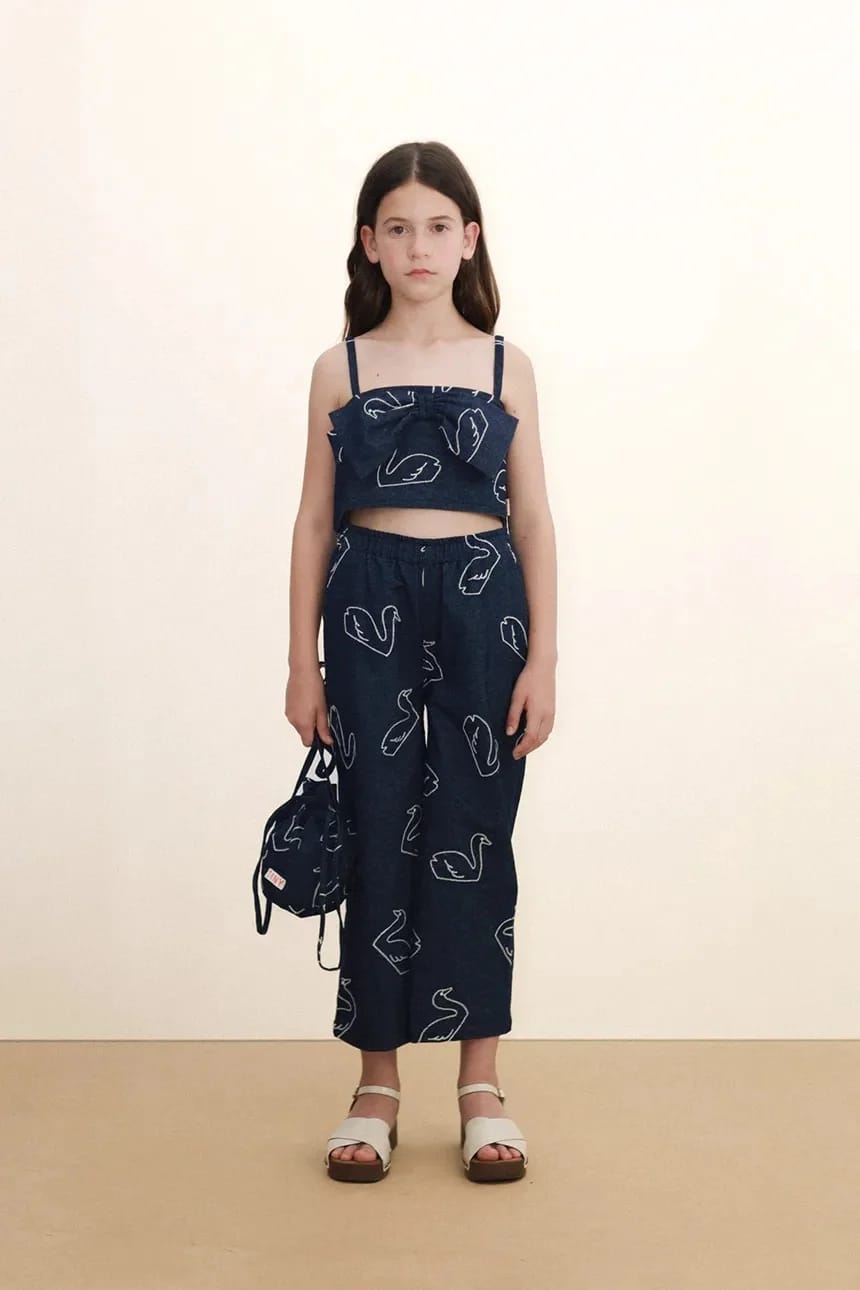 Детский джинсовый топ BIG SWANS DENIM BOW TOP - фото 7