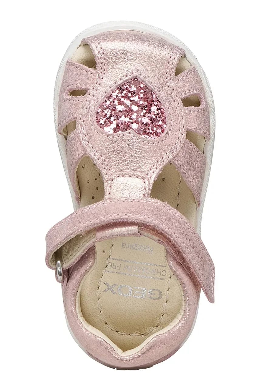 Детские кожаные сандалии SANDAL MACCHIA розовые для девочек - фото 5