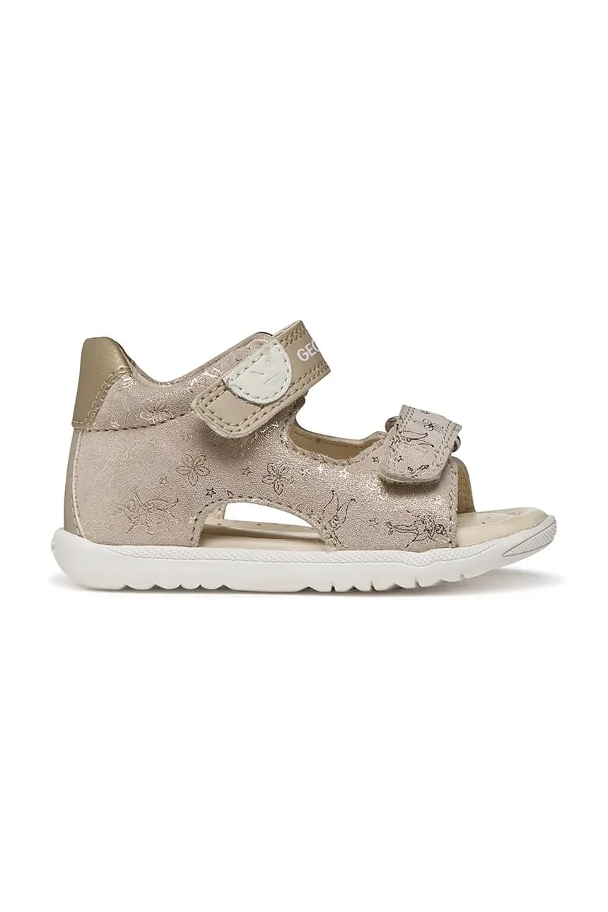 Детские кожаные сандалии SANDAL MACCHIA золотые для девочек - фото 2