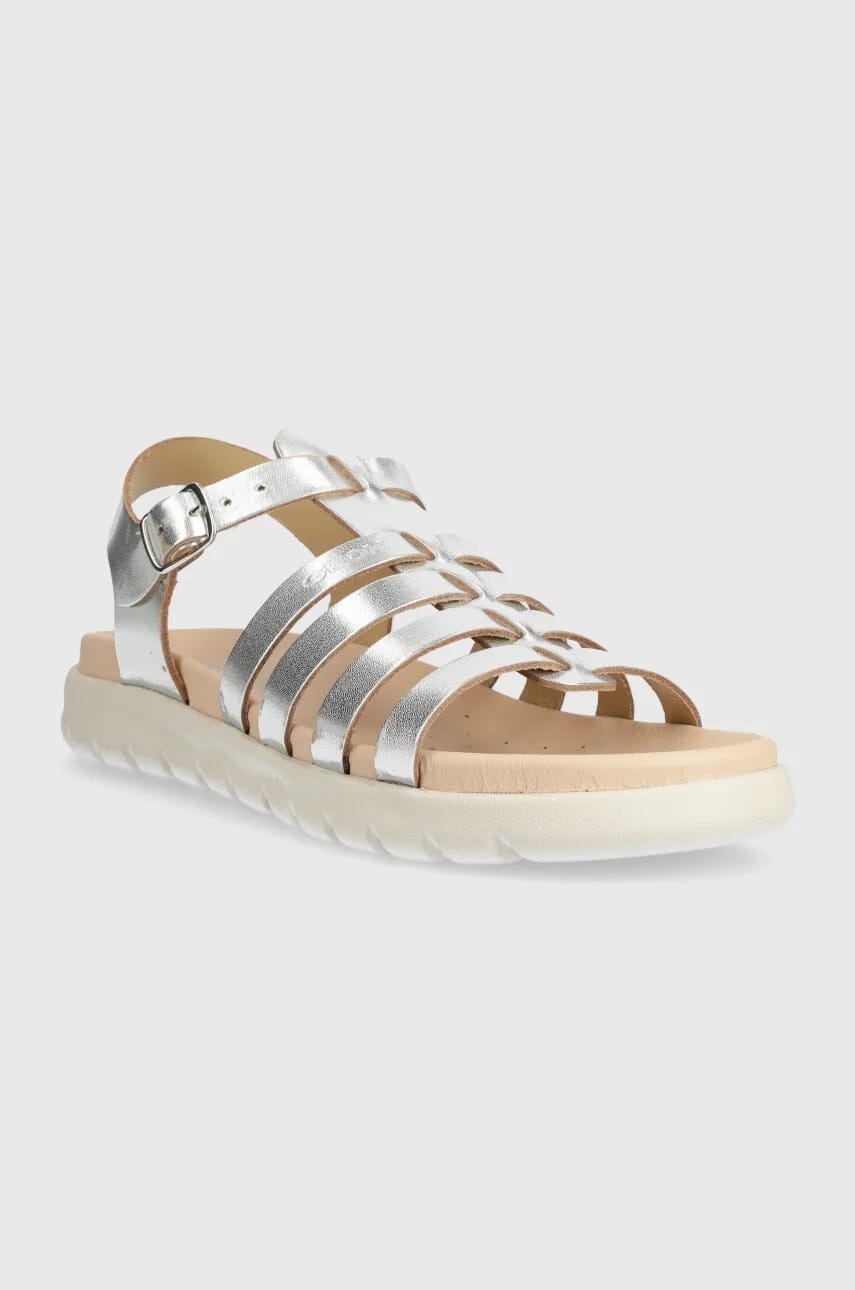 Детские кожаные сандалии SANDAL SOLEIMA серебро для девочек - фото 2
