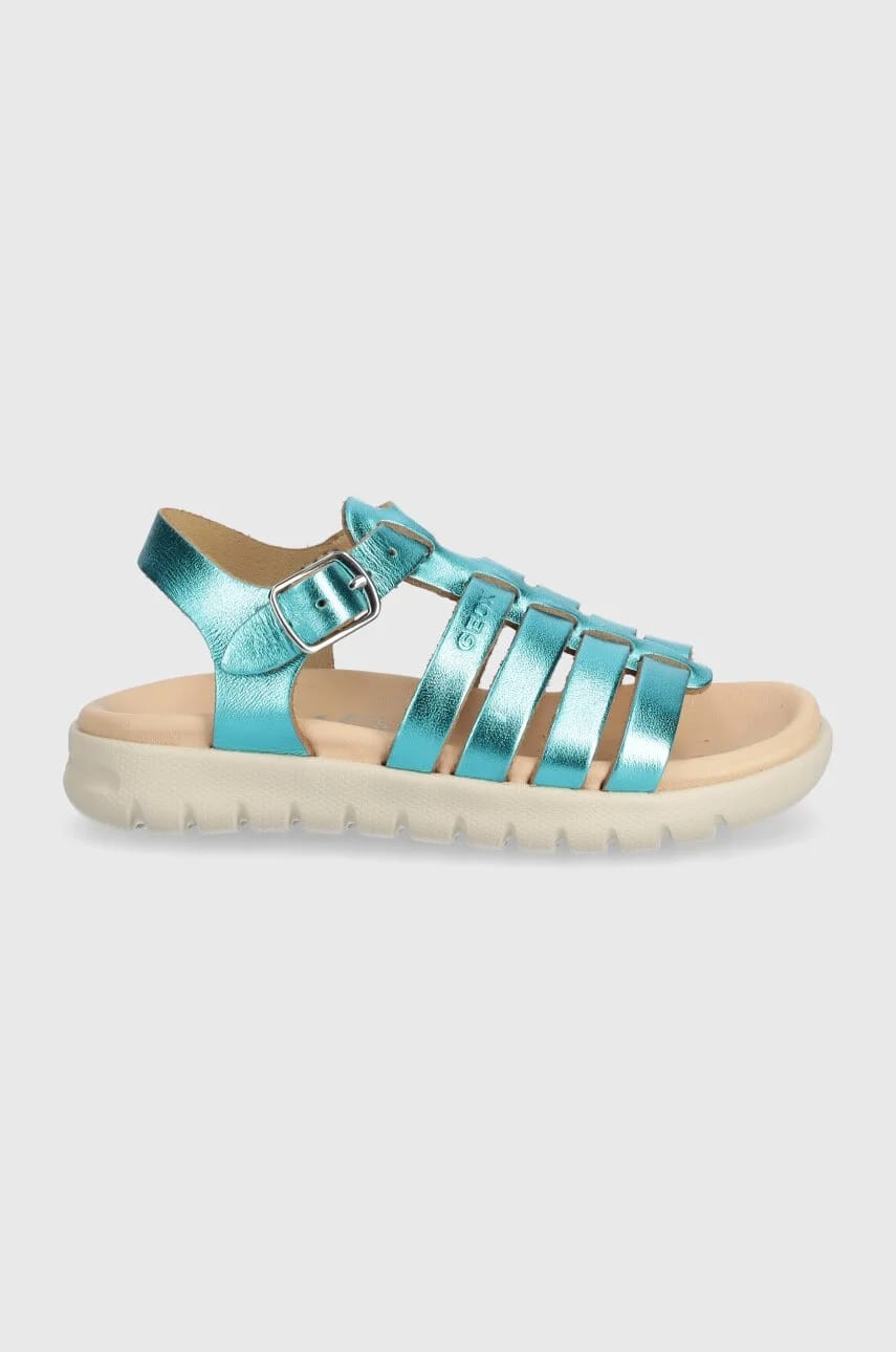 Детские кожаные сандалии SANDAL SOLEIMA бирюзовые для девочек - фото 2