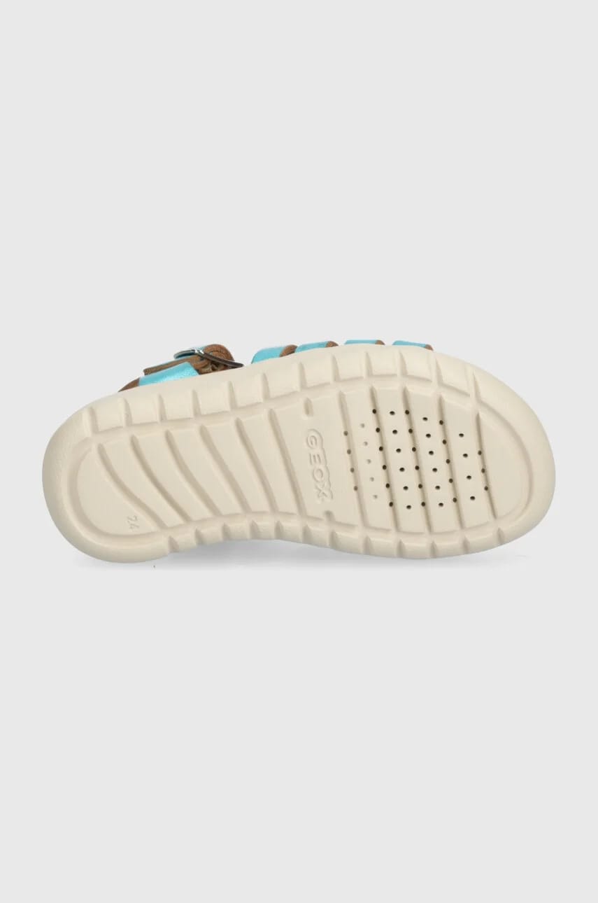 Детские кожаные сандалии SANDAL SOLEIMA бирюзовые для девочек - фото 5