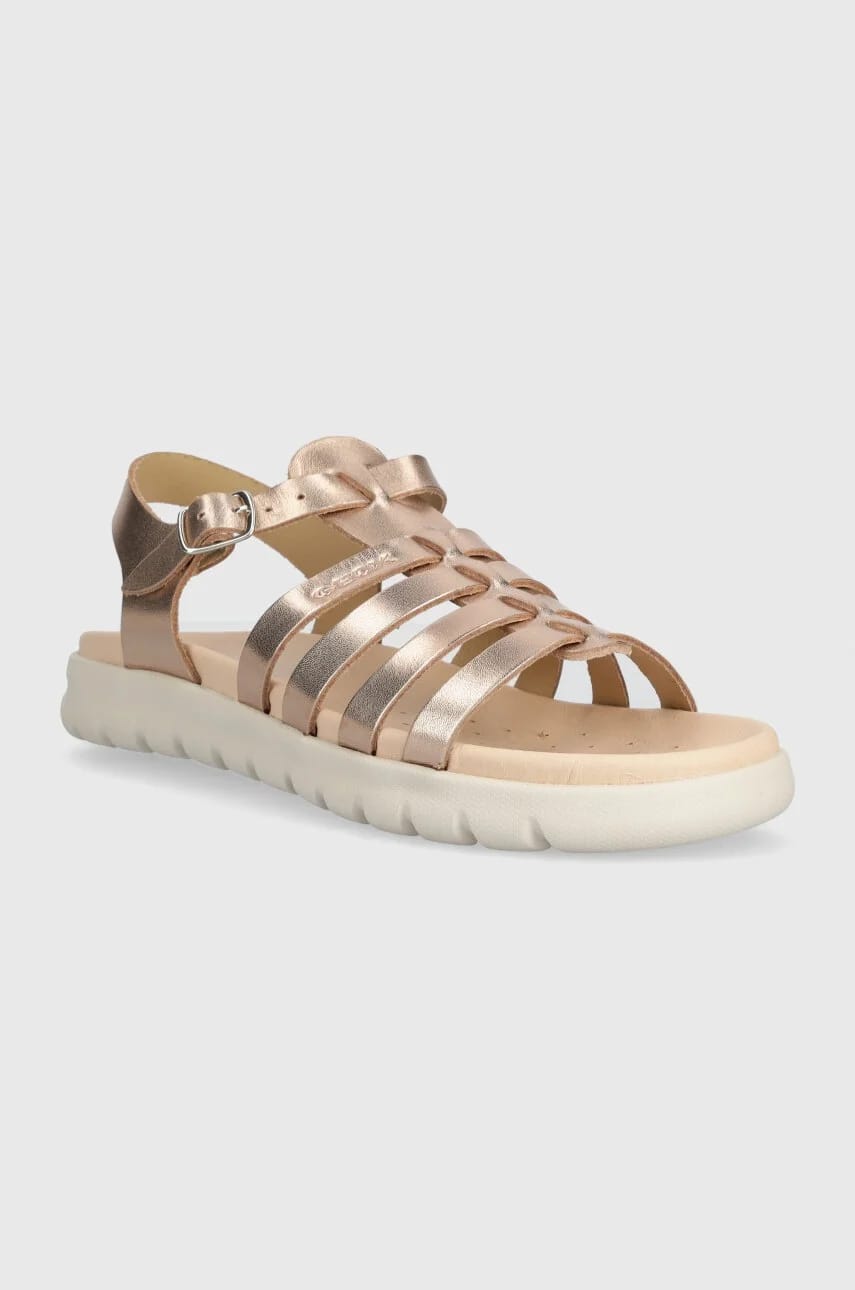 Детские кожаные сандалии SANDAL SOLEIMA золотые для девочек - фото 2