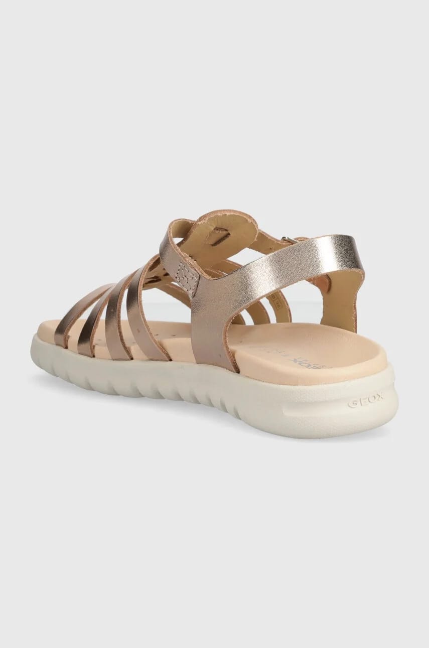 Детские кожаные сандалии SANDAL SOLEIMA золотые для девочек - фото 3