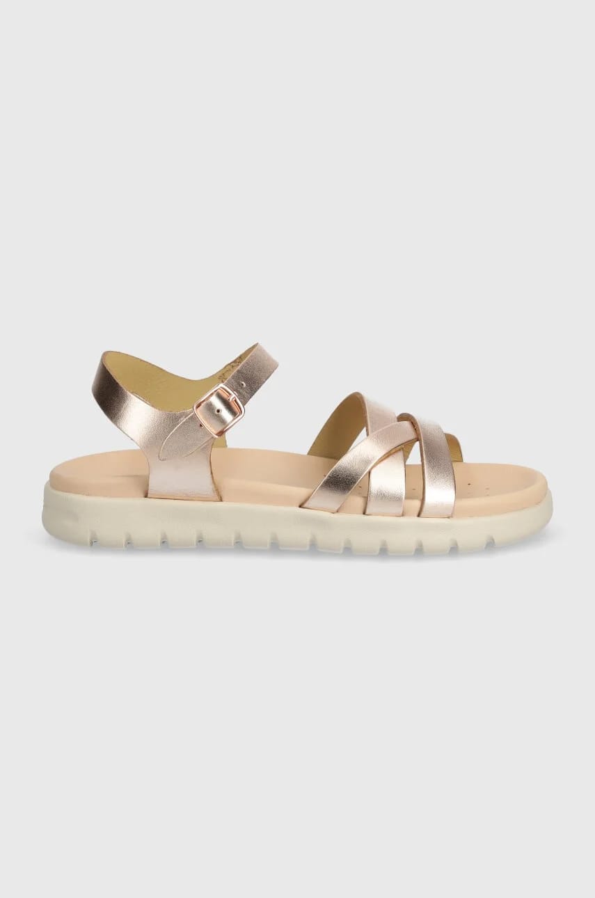 Детские кожаные сандалии SANDAL SOLEIMA золотые для девочек - фото 2