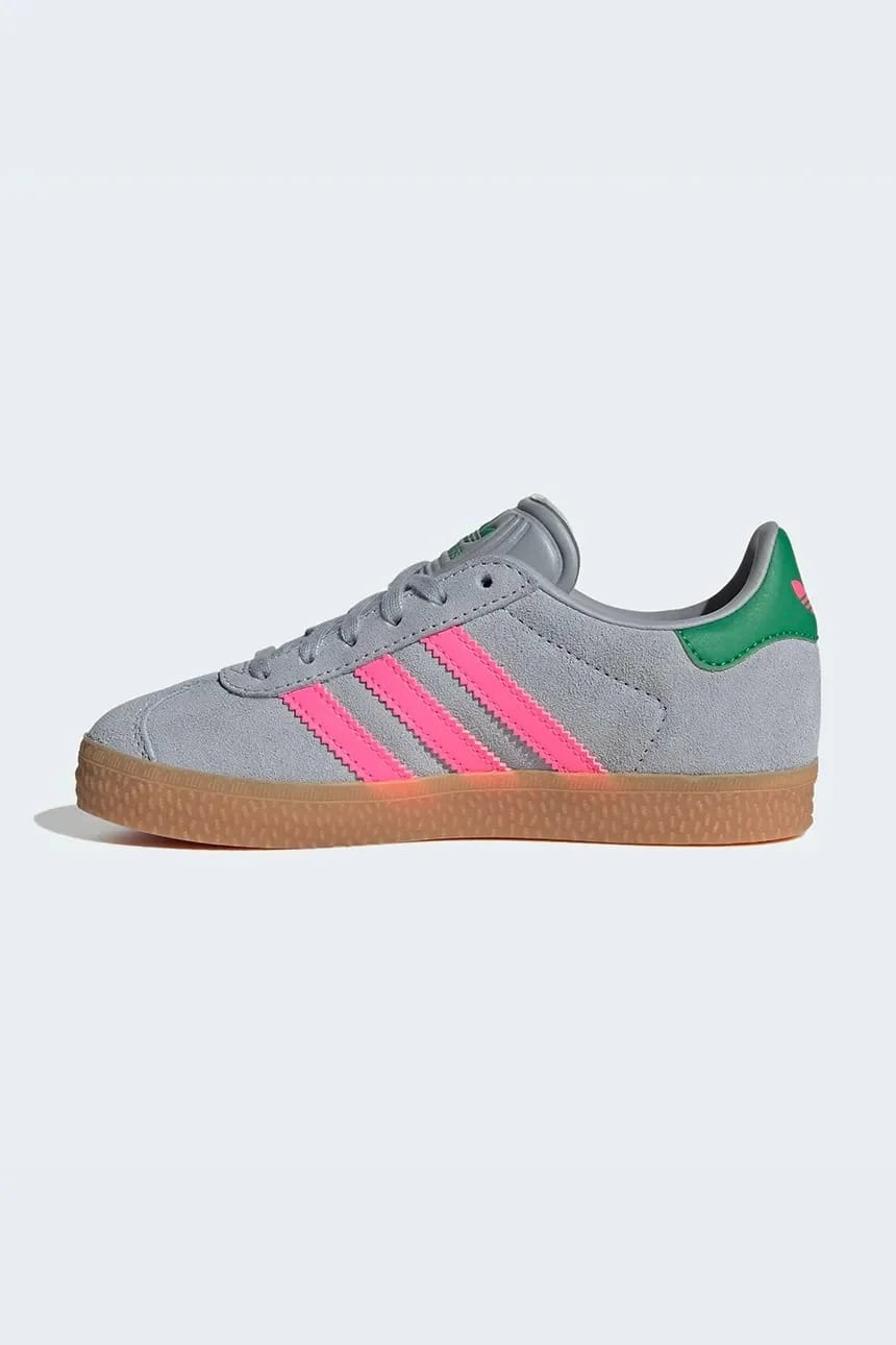 Детские замшевые кроссовки GAZELLE серые для мальчиков - фото 4