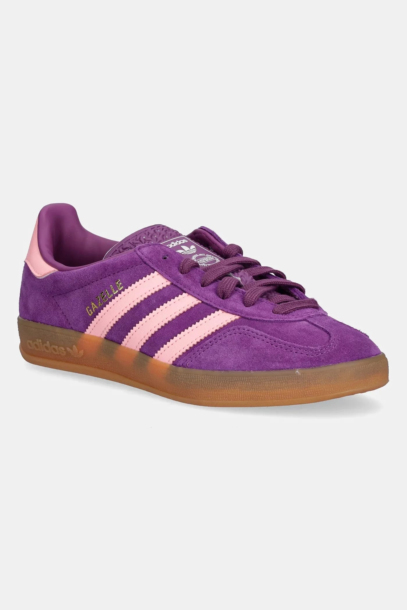 Детские замшевые кроссовки GAZELLE INDOOR фиолетовые для мальчиков
