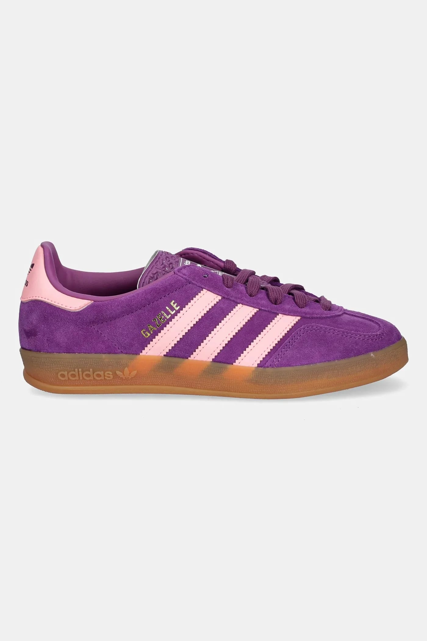 Детские замшевые кроссовки GAZELLE INDOOR фиолетовые для мальчиков - фото 2