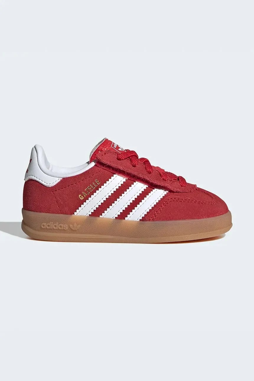Детские замшевые кроссовки GAZELLE INDOOR красные для мальчиков