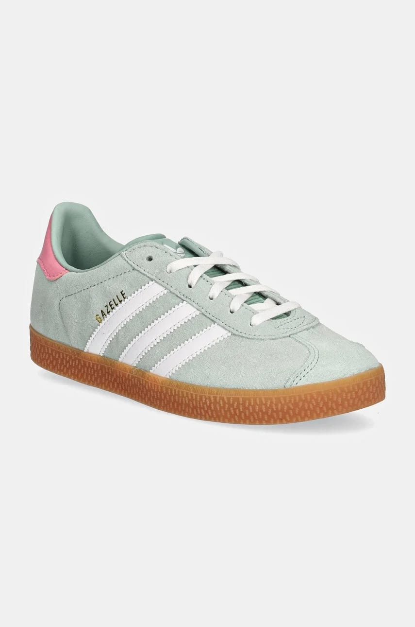 Детские замшевые кроссовки GAZELLE зеленые для мальчиков