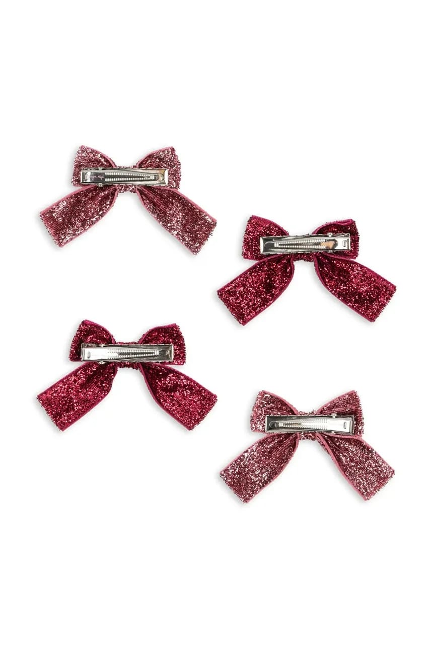 Детские заколки для волос GLITTER BOW HAIR CLIPS 4 шт. - фото 3