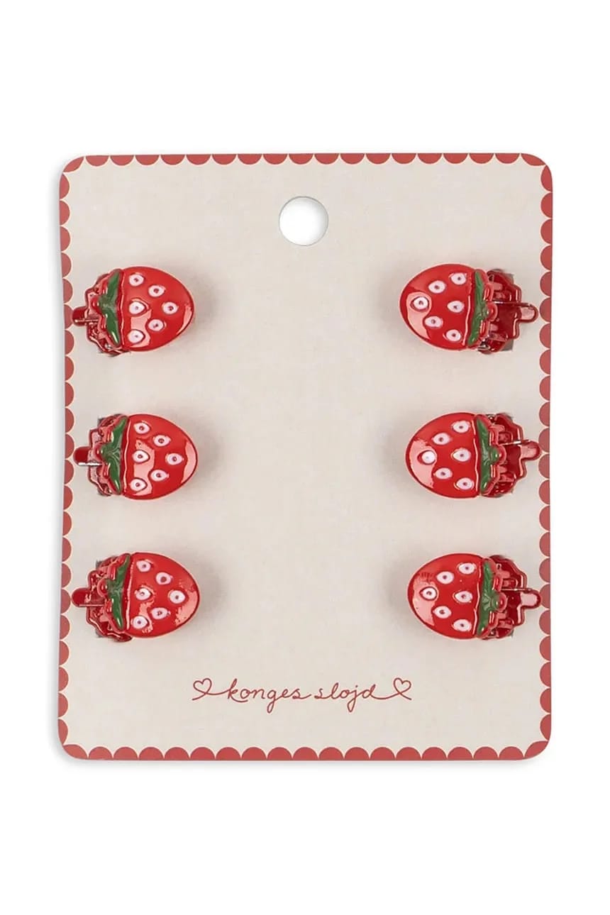 Детские заколки для волос, 6 шт. MINI FRAISE HAIR CLAWS, 6 шт.