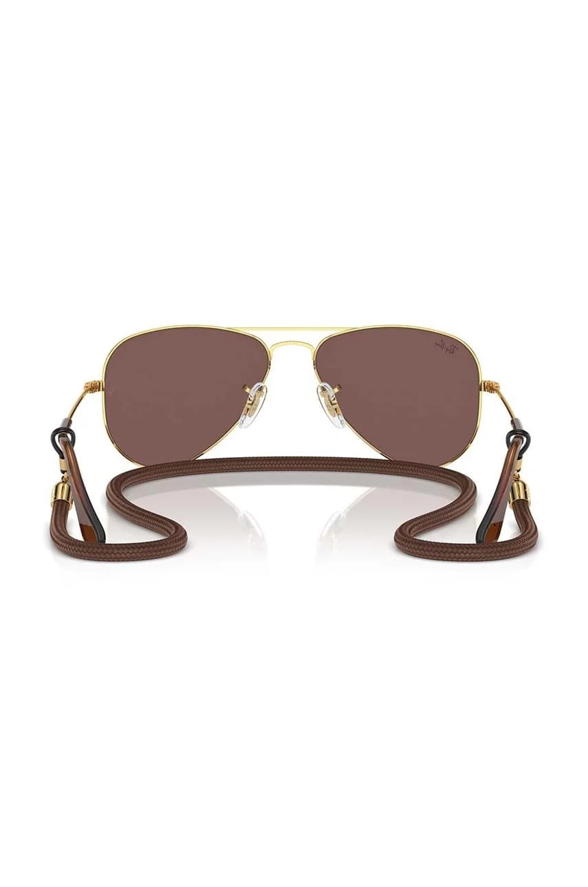 Детские солнцезащитные очки JUNIOR AVIATOR коричневые для мальчиков - фото 4
