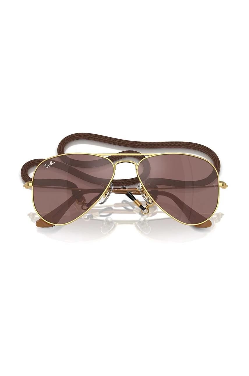 Детские солнцезащитные очки JUNIOR AVIATOR коричневые для мальчиков - фото 5