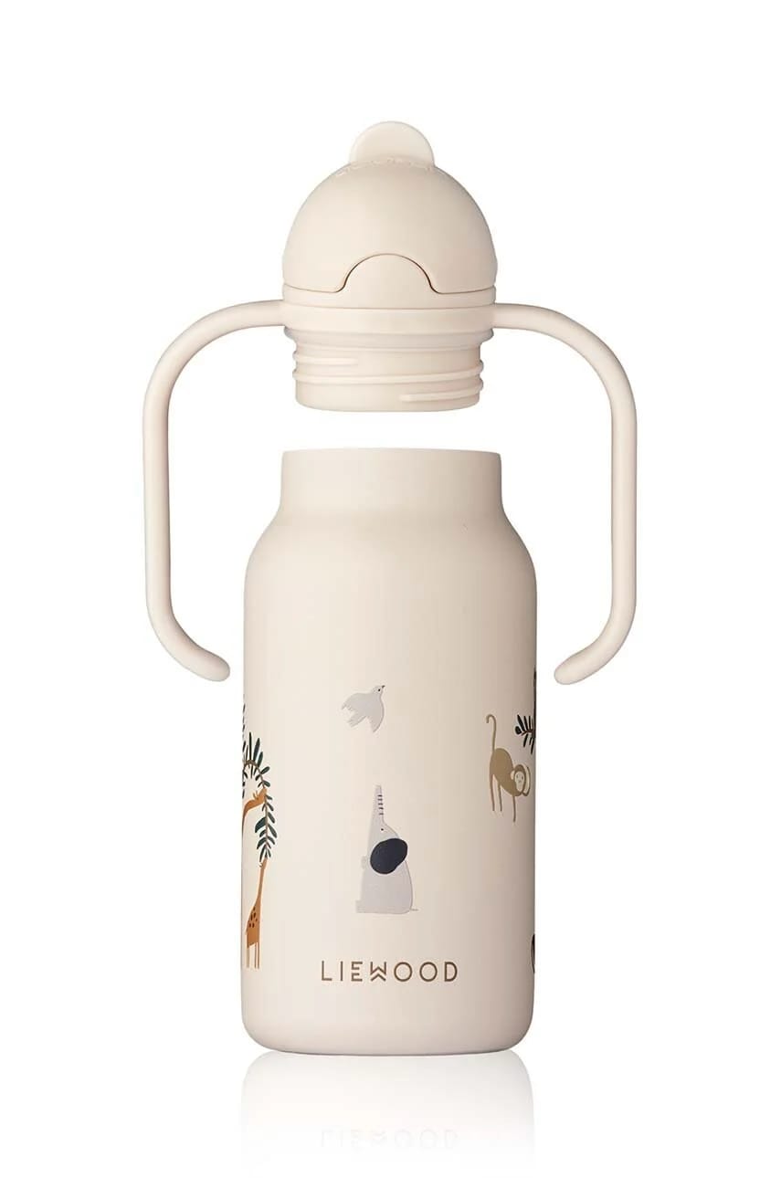 Термобутылка детская Kimmie Water Bottle 250 мл бежевый для мальчиков - фото 4