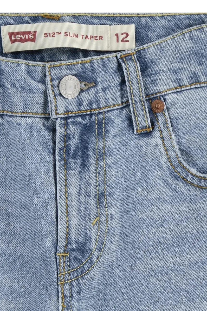 Детские джинсы 512 SLIM TAPER JEANS синие для мальчиков - фото 4