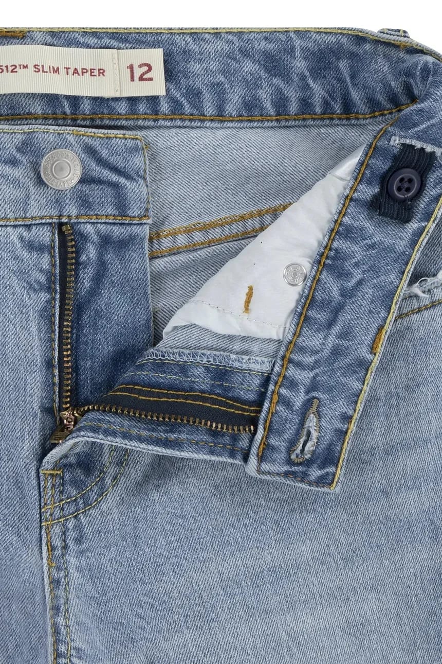 Детские джинсы 512 SLIM TAPER JEANS синие для мальчиков - фото 5