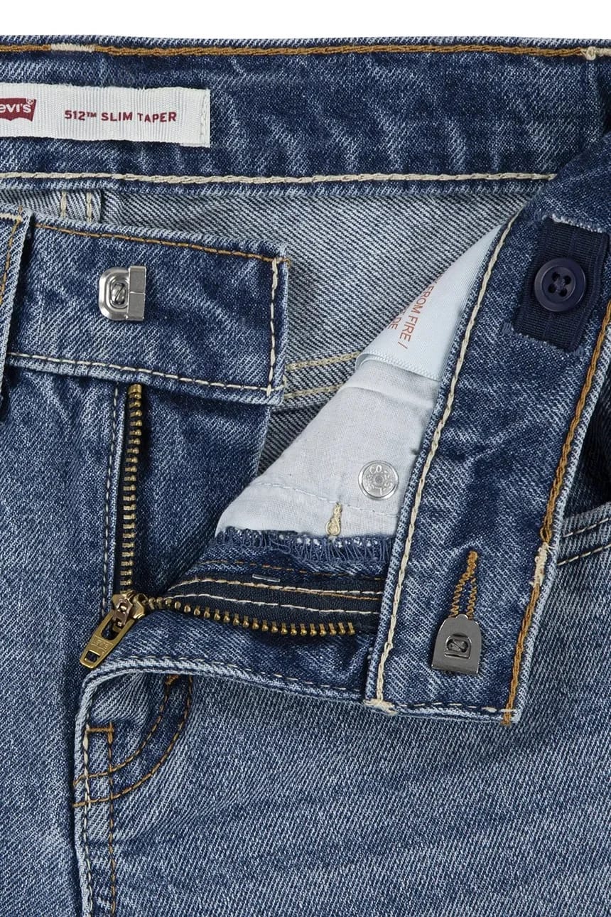 Детские джинсы 512 SLIM TAPER JEANS синие для мальчиков - фото 4