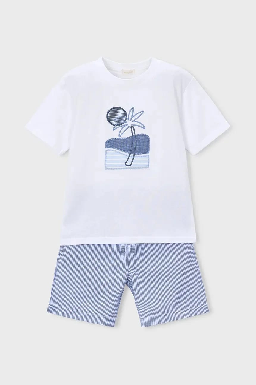 Детский хлопковый комплект синий для мальчиков