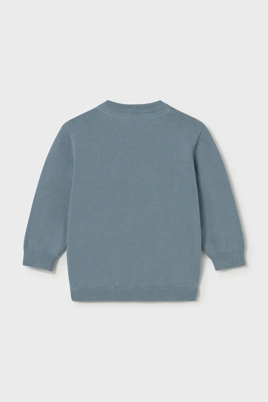 Детский хлопковый свитер синий для мальчиков - фото 2