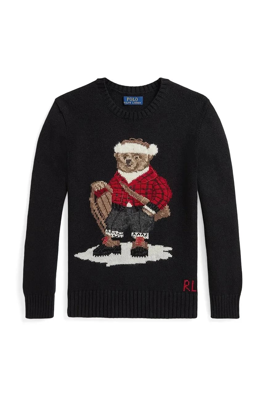 Детский хлопковый свитер черный для мальчиков - фото 2