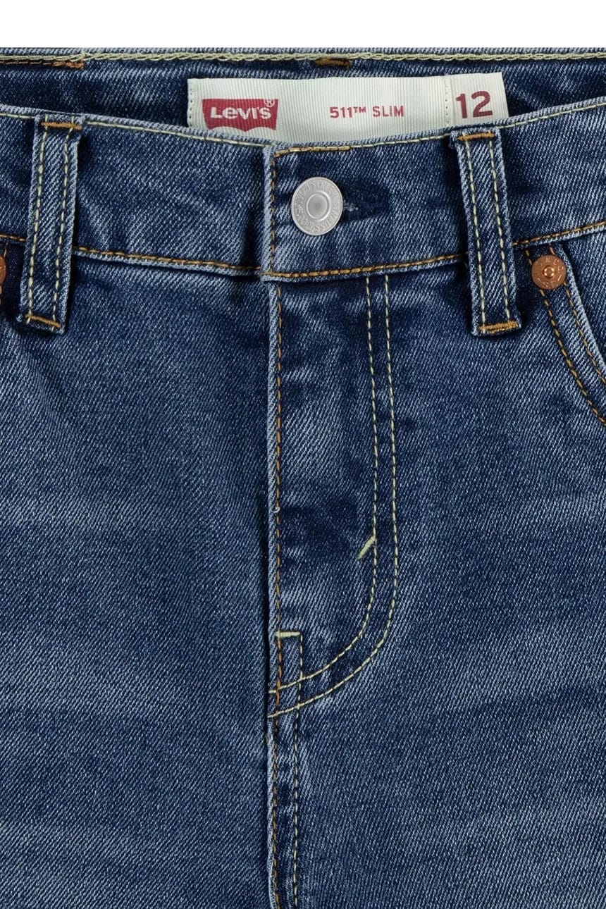 Детские джинсовые шорты NEW 511 SLIM FIT DENIM SHORT синие для мальчиков - фото 4