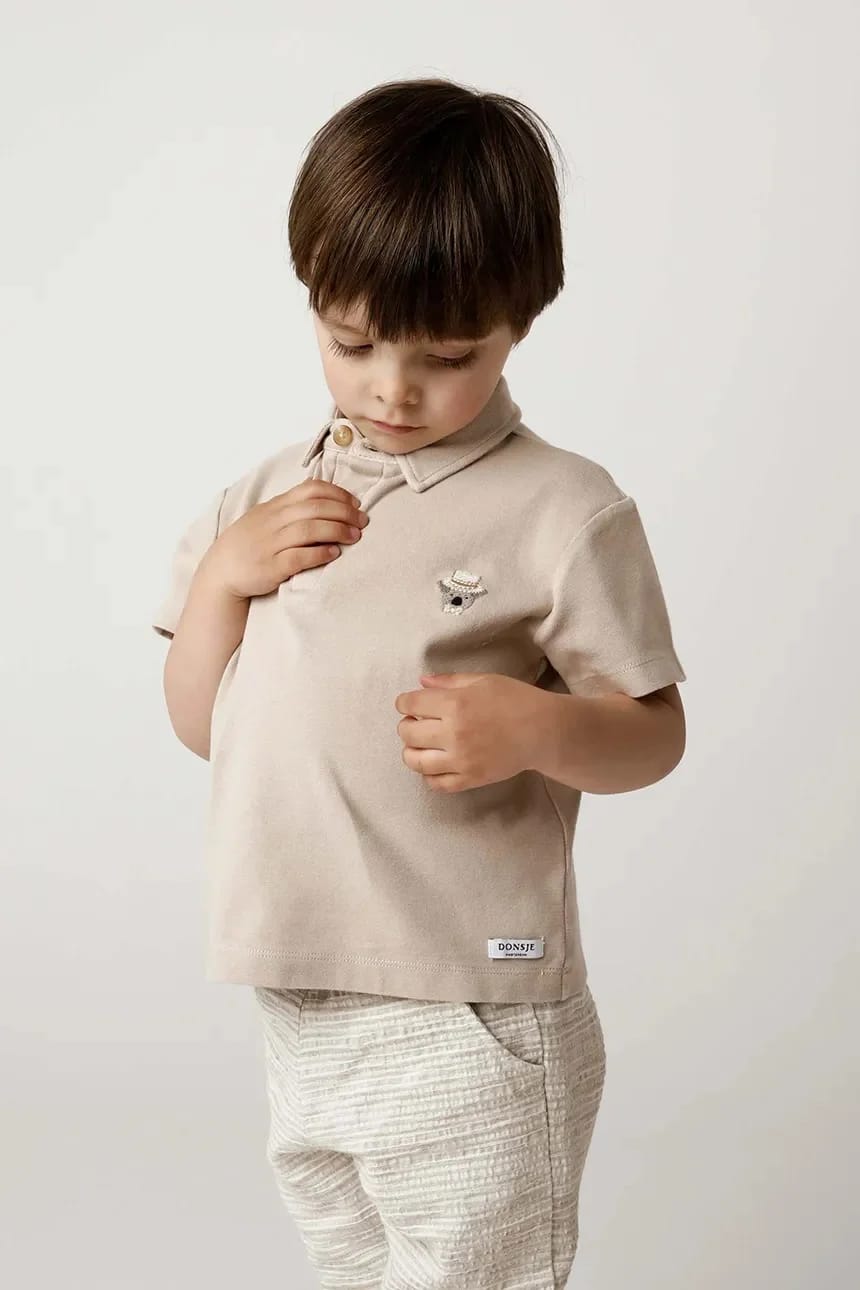 Детская хлопковая рубашка-поло Wouti Shirt Groom