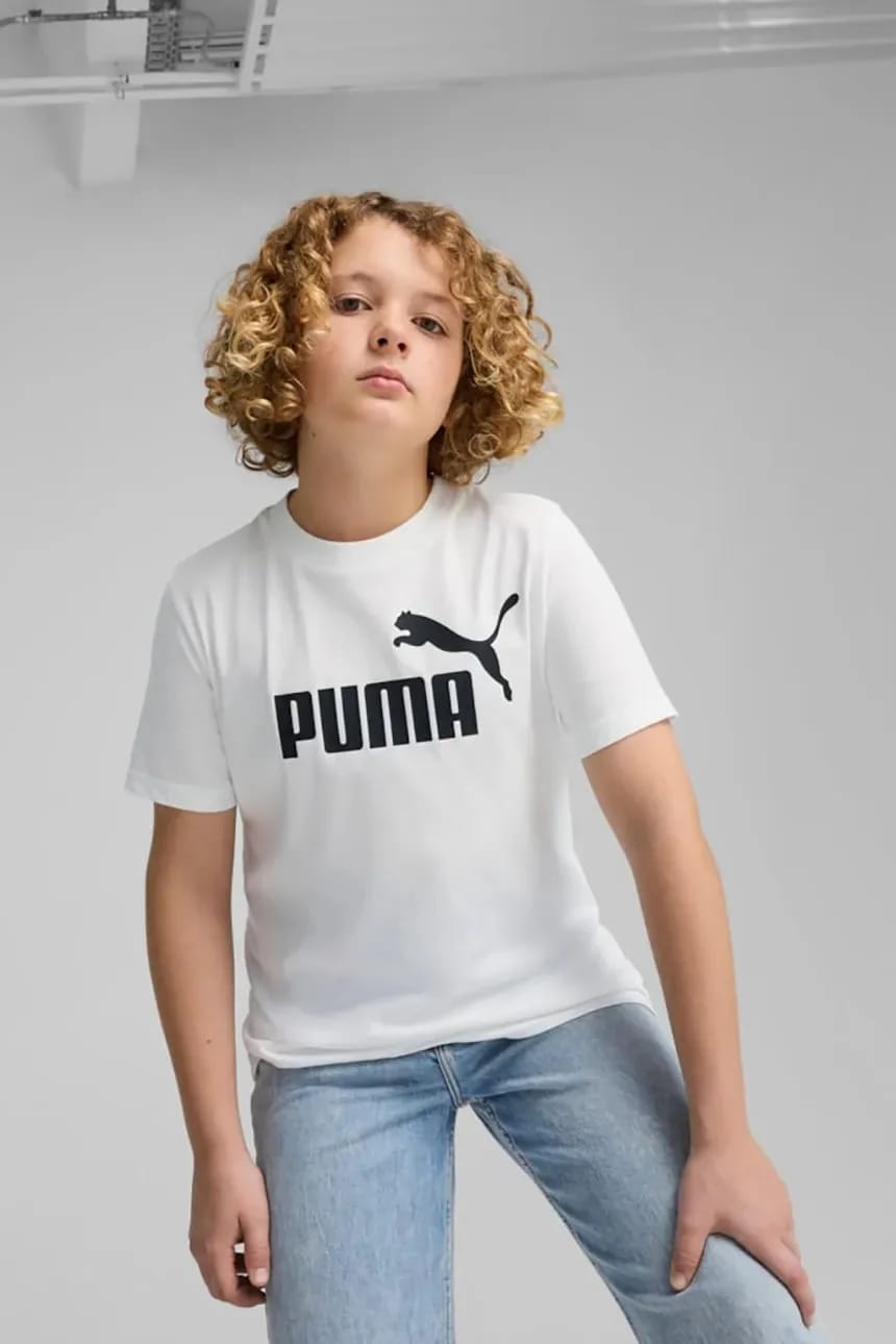 Детская хлопковая футболка ESS No. 1 Logo Tee белая для мальчиков