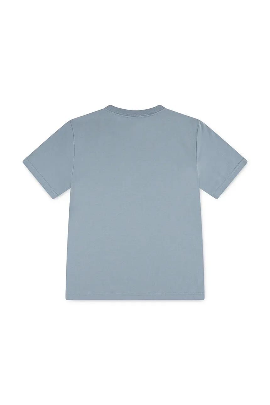 Детская хлопковая футболка SUNSET POCKET TEE синяя для мальчиков - фото 2