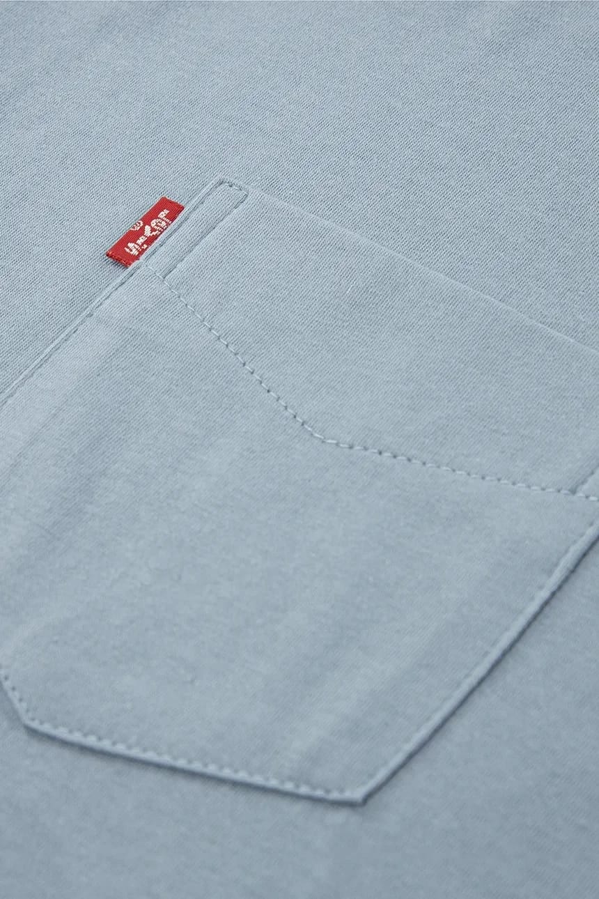 Детская хлопковая футболка SUNSET POCKET TEE синяя для мальчиков - фото 3