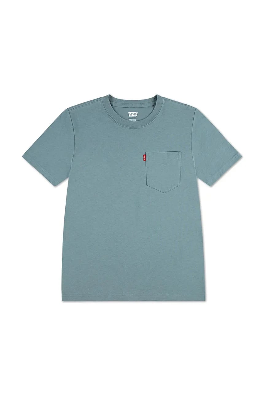 Детская хлопковая футболка SUNSET POCKET TEE синяя для мальчиков