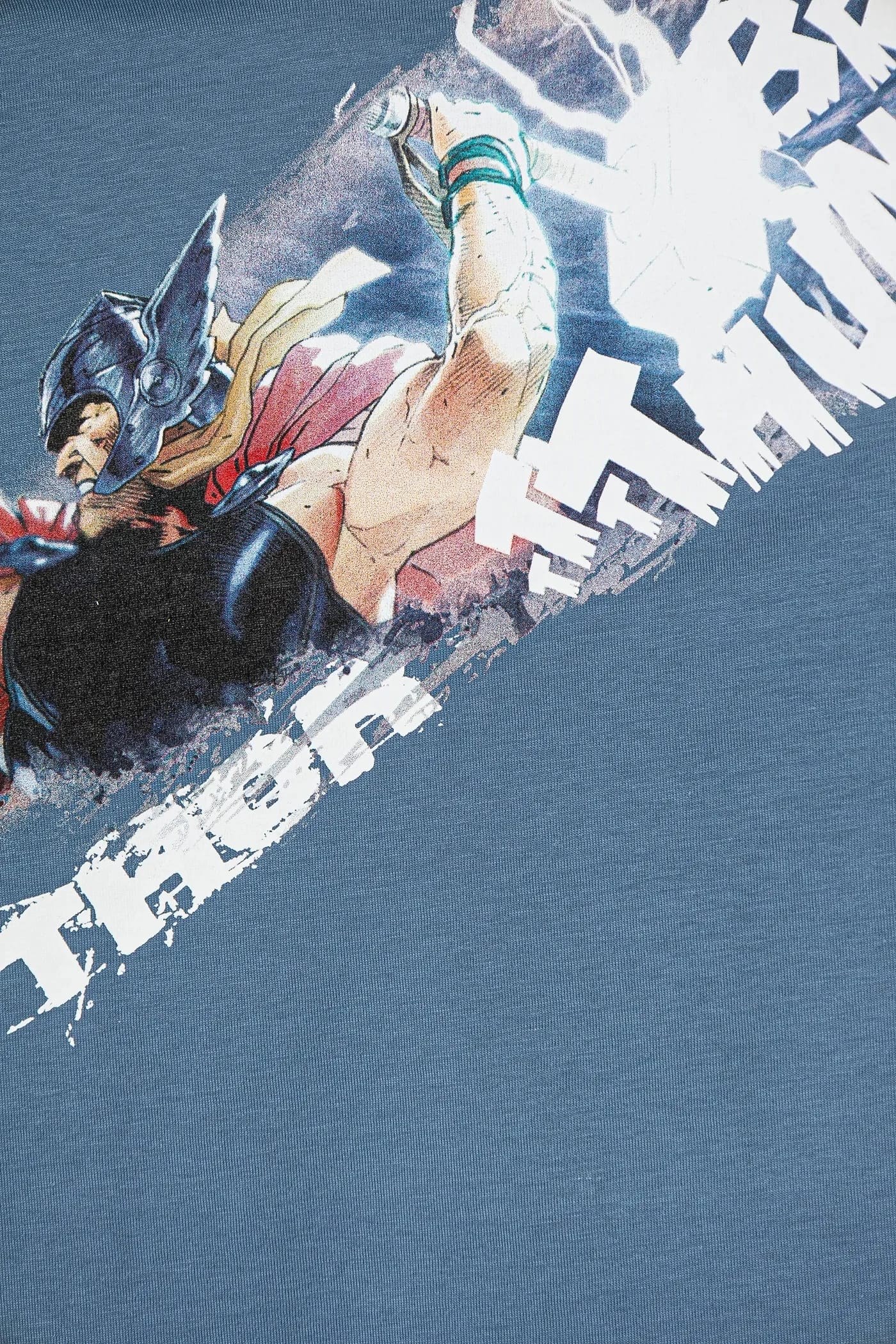 Детская хлопковая футболка x Marvel синяя для мальчиков - фото 3