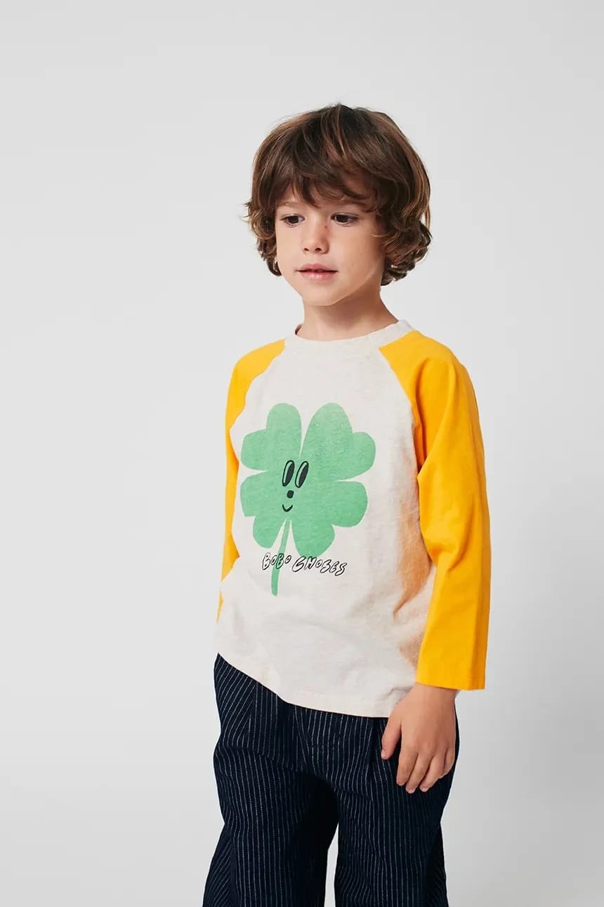Детская хлопковая рубашка Lucky Clover с длинными рукавами